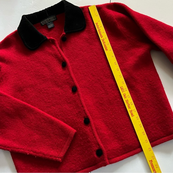 Red Wool Cardigan Women’s Size Large - Picture 5 of 12